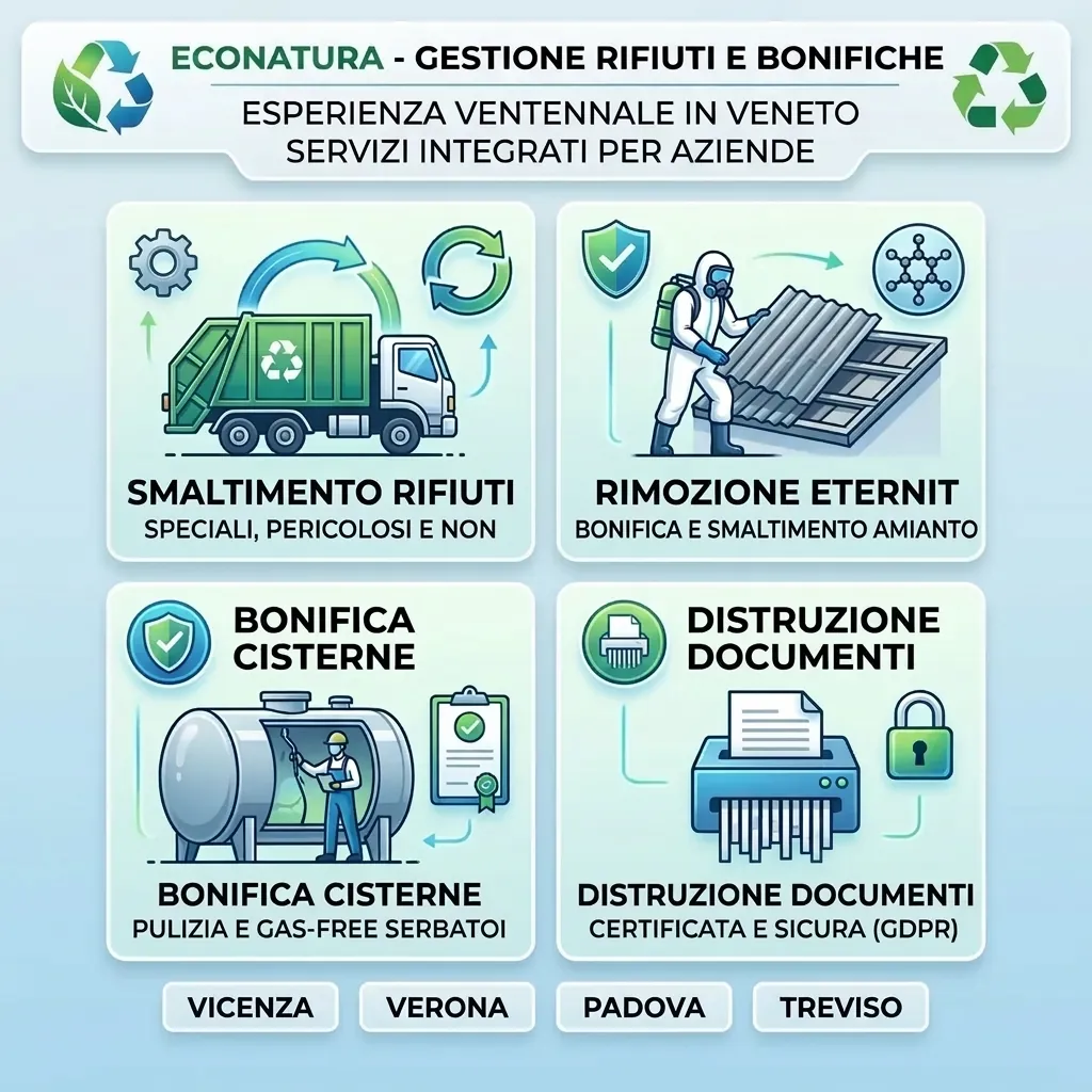 Gestione e smaltimento rifiuti a Vicenza, Verona, Padova e Treviso con EcoNatura